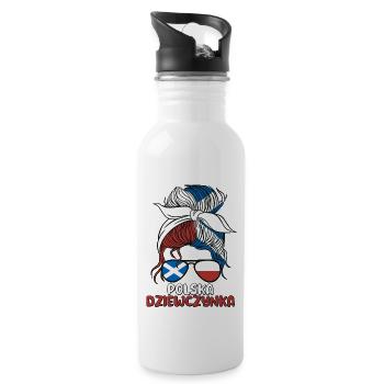 Ecosse Ecosse Demi Polonaise Fille Pologne Polska - Gourde avec paille intégrée - blanc - Droite