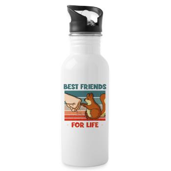 Best Friends For Life Grey Squirrel - Water bottle with straw - white - Right