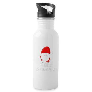 Weihnachten Gnom - Trinkflasche mit integriertem Trinkhalm - Weiß - Rechts