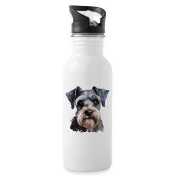 Schnauzer - Water bottle with straw - white - Right