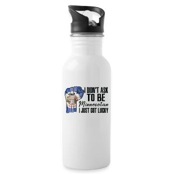 Minnesotan American US Patriot USA Grown - Water bottle with straw - white - Right