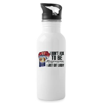 Missourian American US Patriot USA Grown Missouri - Water bottle with straw - white - Right