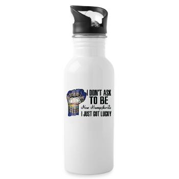 New Hampshirite American US Patriot USA Grown New - Water bottle with straw - white - Right