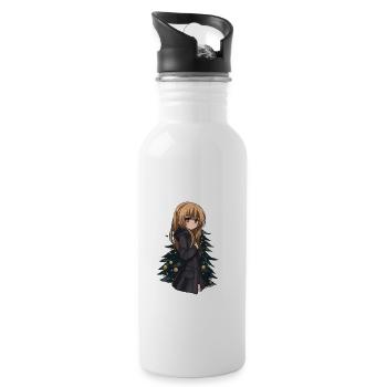 Anime Weihnachts Design zu Weihnachten Sticker - Trinkflasche mit integriertem Trinkhalm - Weiß - Rechts