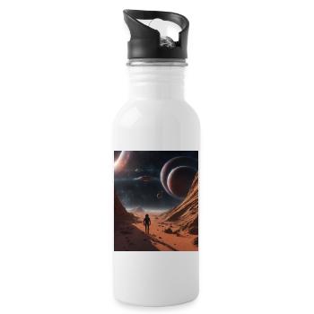 Astronomie Weltall Planeten - Trinkflasche mit integriertem Trinkhalm - Weiß - Rechts