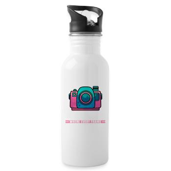 Vlogging where every Frame tells a Story - Trinkflasche mit integriertem Trinkhalm - Weiß - Rechts