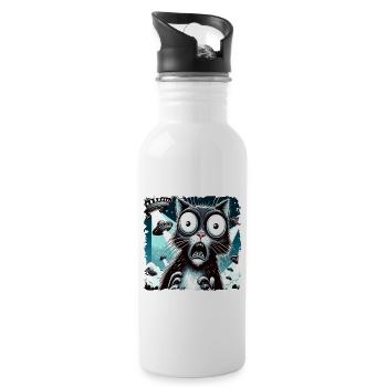 Lustiges Außerirdischer Alien Believe - Trinkflasche mit integriertem Trinkhalm - Weiß - Rechts