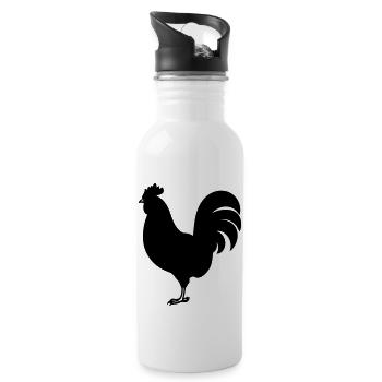 Hen - Water bottle with straw - white - Right
