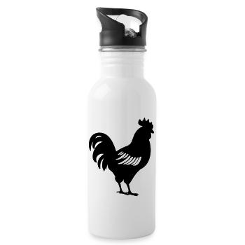 Hen - Water bottle with straw - white - Right