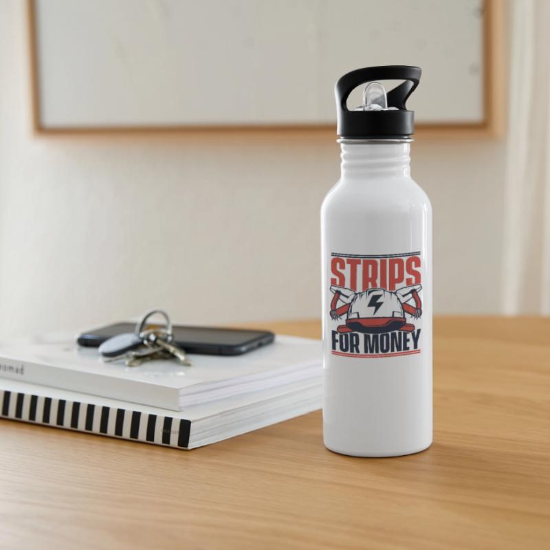 Strips For Money Electrical Engineer Electronics Technician Water bottle with straw