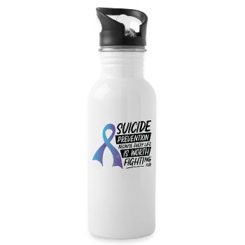 Semaine de soutien en santé mentale - Gourde avec paille intégrée - blanc - Droite