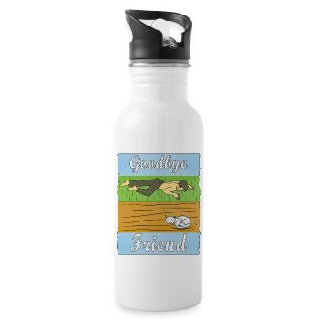 HUMAN, SAD, CAT - Water bottle with straw - white - Right