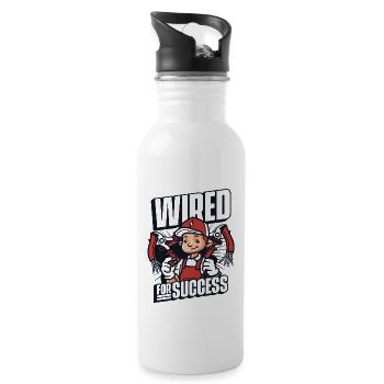 Wired For Success Electronics Technician Electrical Engineer - Water bottle with straw - white - Right