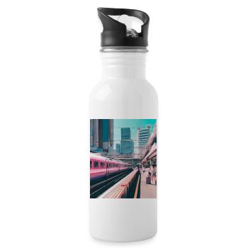 Gare de Tokyo - Gourde avec paille intégrée - blanc - Droite