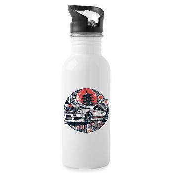 Auto im japanischen Stil, JDM - Trinkflasche mit integriertem Trinkhalm - Weiß - Rechts