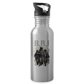 BRI BAC Special Unit France - Water bottle with straw - silver - Right