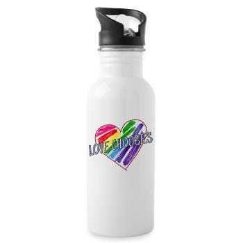 HERZ LOVE CHOOSES - Trinkflasche mit integriertem Trinkhalm - Weiß - Rechts