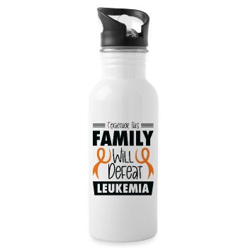 Leukemia Awareness Pins Leukemia Cancer Ribbon - Water bottle with straw - white - Right