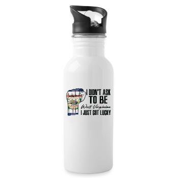 West Virginian American US Patriot USA Grown West - Water bottle with straw - white - Right