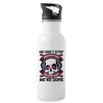 Mechanic Stop When We're Done Mechatronics Technician Automotive - Water bottle with straw - white - Right