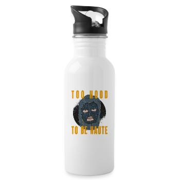 Too Hood to be Haute Urban Design - Perfektes Geschenk - Trinkflasche mit integriertem Trinkhalm - Weiß - Rechts