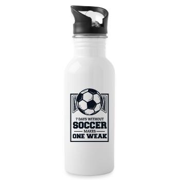 7 Days Without Soccer Makes One Weak Fußballprofi - Trinkflasche mit integriertem Trinkhalm - Weiß - Rechts
