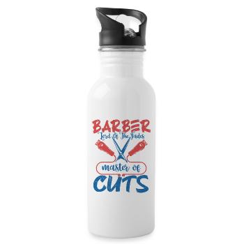 Barber Lord Of The Fades Master of Cuts Barbershop - Water bottle with straw - white - Right