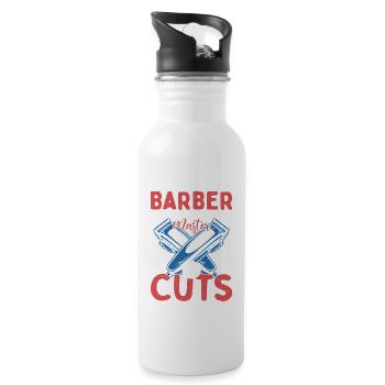 Barber Lord Of The Fades Master of Cuts Haircut Ba - Trinkflasche mit integriertem Trinkhalm - Weiß - Rechts