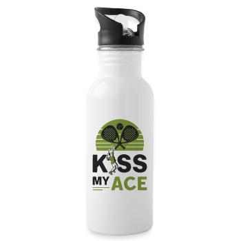 Amateurs de padel, Kiss My Ace, Padel tennis - Gourde avec paille intégrée - blanc - Droite