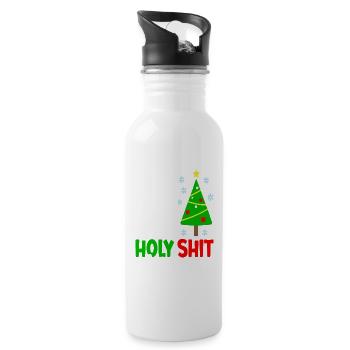 Ho Ho Holy Shit what a Year! - Trinkflasche mit integriertem Trinkhalm - Weiß - Rechts
