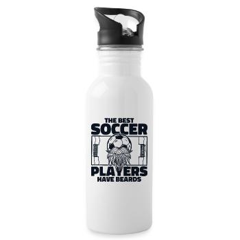 The Best Soccer Players Have Beards Futbol - Trinkflasche mit integriertem Trinkhalm - Weiß - Rechts