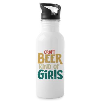 Craft Beer Kind Of Girl Brew Brewer Homebrew - Water bottle with straw - white - Right