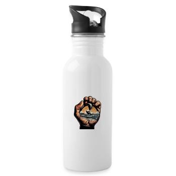 Kite Kiting Surf Kitesurfing Kitesurfing Kitesurf - Water bottle with straw - white - Right