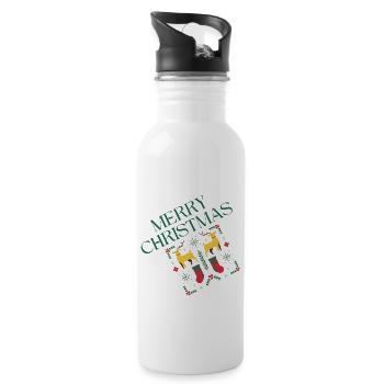Merry Christmas Oldy | XMAS - Gourde avec paille intégrée - blanc - Droite
