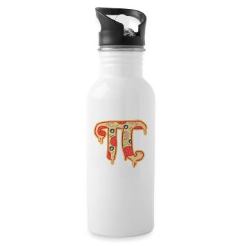 Pizza Pi Day Drôle Nerd Geek Professeur Italien - Gourde avec paille intégrée - blanc - Droite