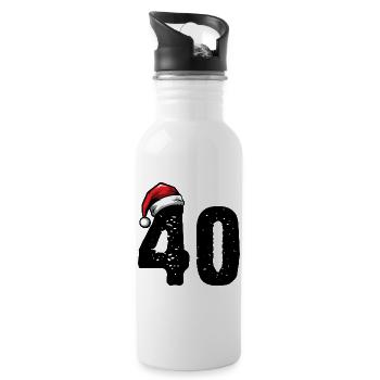 40 numéros de Noël - Gourde avec paille intégrée - blanc - Droite