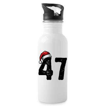 47 Number Christmas - Water bottle with straw - white - Right