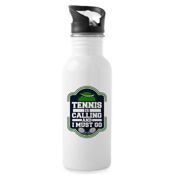 Le tennis m’appelle et je dois y aller Coach de tennis - Gourde avec paille intégrée - blanc - Droite