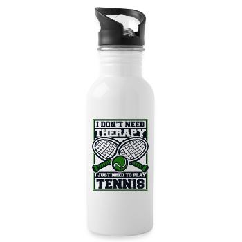 I Just Need To Play Tennis Tennistrainer - Trinkflasche mit integriertem Trinkhalm - Weiß - Rechts