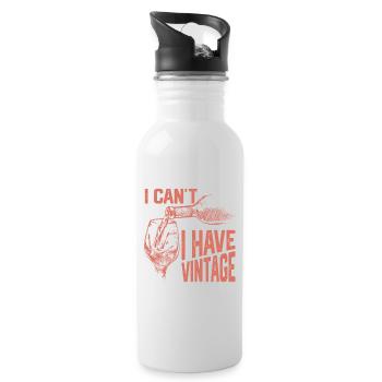 I Can't I Have Vintage Vintner Wine Winery - Water bottle with straw - white - Right