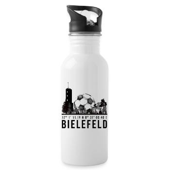 Koordinaten Bielefeld - Trinkflasche mit integriertem Trinkhalm - Weiß - Rechts