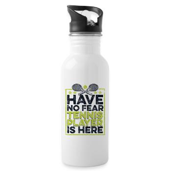 Have No Fear Tennis Player Is Here Tennistrainer - Trinkflasche mit integriertem Trinkhalm - Weiß - Rechts