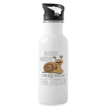 SCHNECKE GEBE MIR SCHON MÜHE - Trinkflasche mit integriertem Trinkhalm - Weiß - Rechts