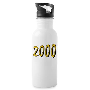 ANNÉE D’ANNIVERSAIRE 2000 - Gourde avec paille intégrée - blanc - Droite