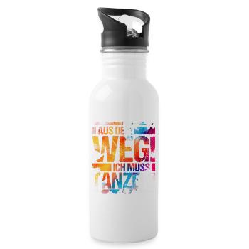 Tänzerin Festival Aus dem Weg ich muss tanzen - Trinkflasche mit integriertem Trinkhalm - Weiß - Rechts