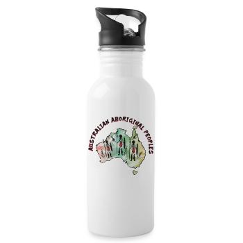 Aboriginal Peoples History - Trinkflasche mit integriertem Trinkhalm - Weiß - Rechts
