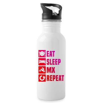 Freestyle Motocross Motocross Dirt Bike Women - Water bottle with straw - white - Right