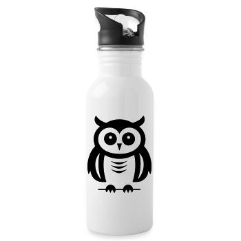 Steinkauz - Trinkflasche mit integriertem Trinkhalm - Weiß - Rechts