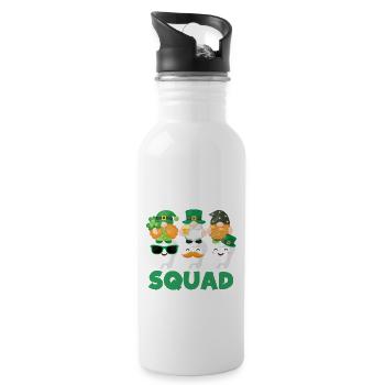 Dental Squad Zahn Niedlichen Gnom Saint Patricks - Trinkflasche mit integriertem Trinkhalm - Weiß - Rechts