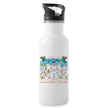 Level Up This Christmas Gamer Controller Holiday - Water bottle with straw - white - Right
